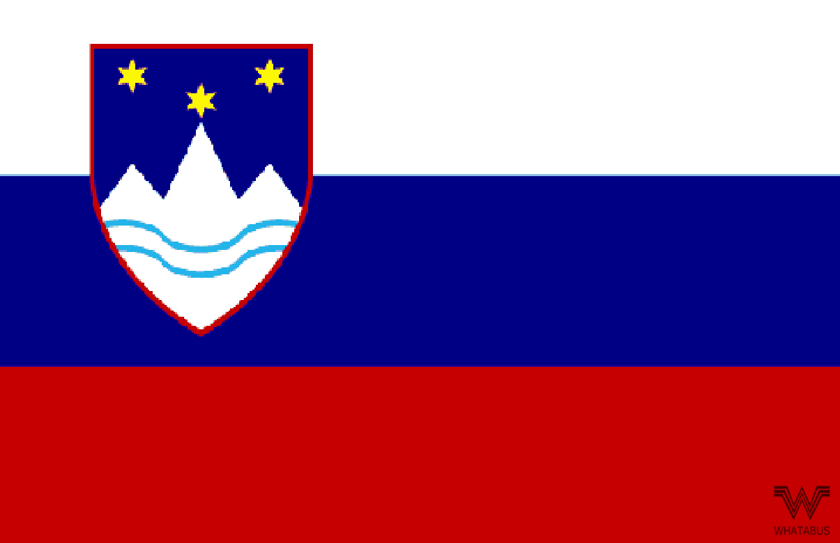 Länder S (S, Sch,St) - Fahne am Stab Slowenien gedruckt klein Pack