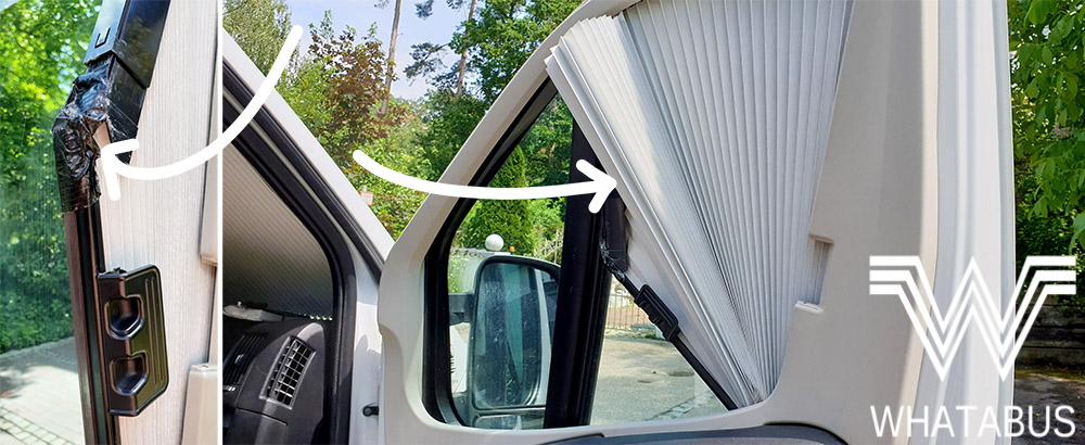 Kastenwagen-Thermo-Wind-Sichtschutz-Vorhang. So